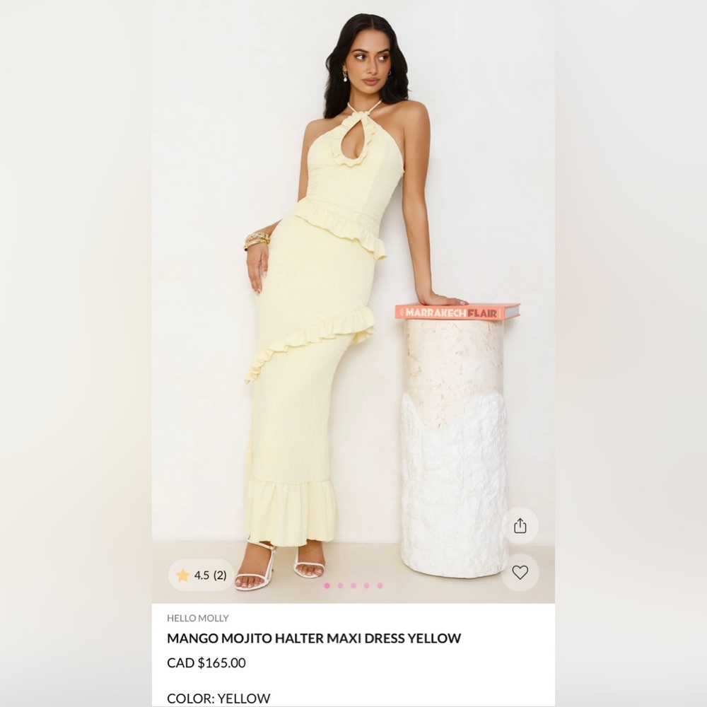 Hello Molly Mango Mojito Halter Maxi Dress Yellow
